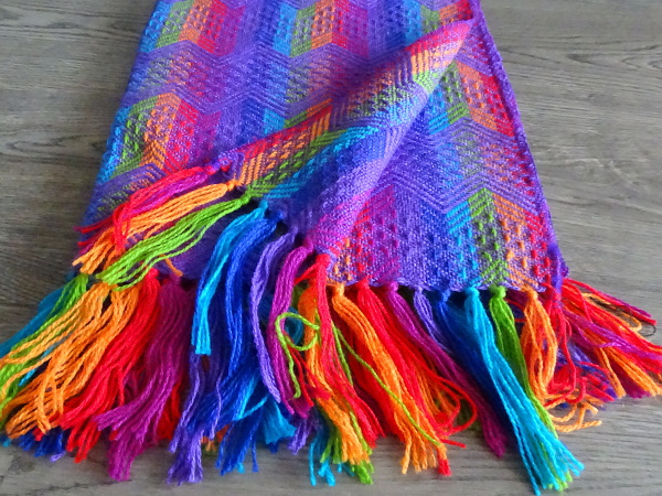 Široká šála (lamí vlna, fialová)