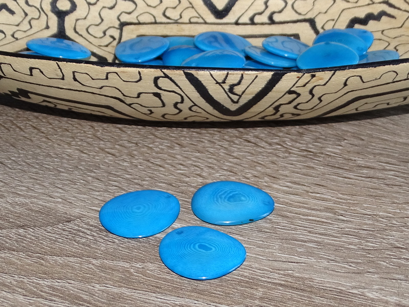 Tagua - plátek (mini, tyrkysový)