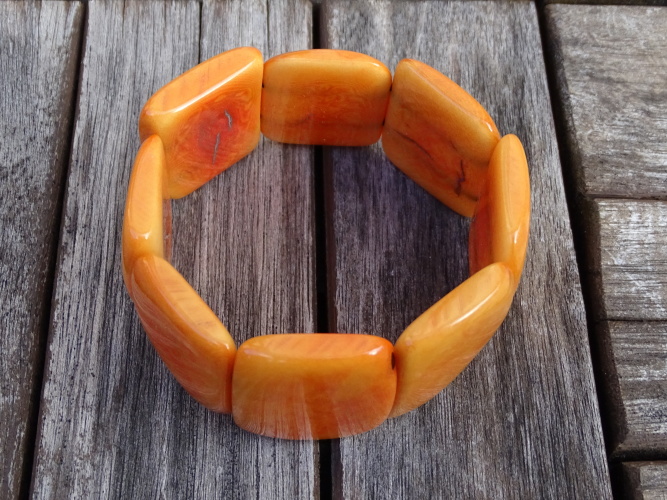 Náramek tagua (světle oranžový)
