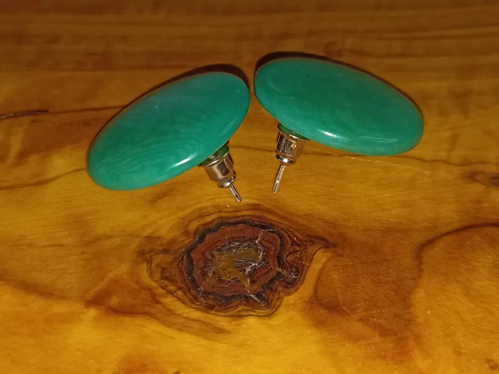 Náušnice tagua (zapichovací, aqua)