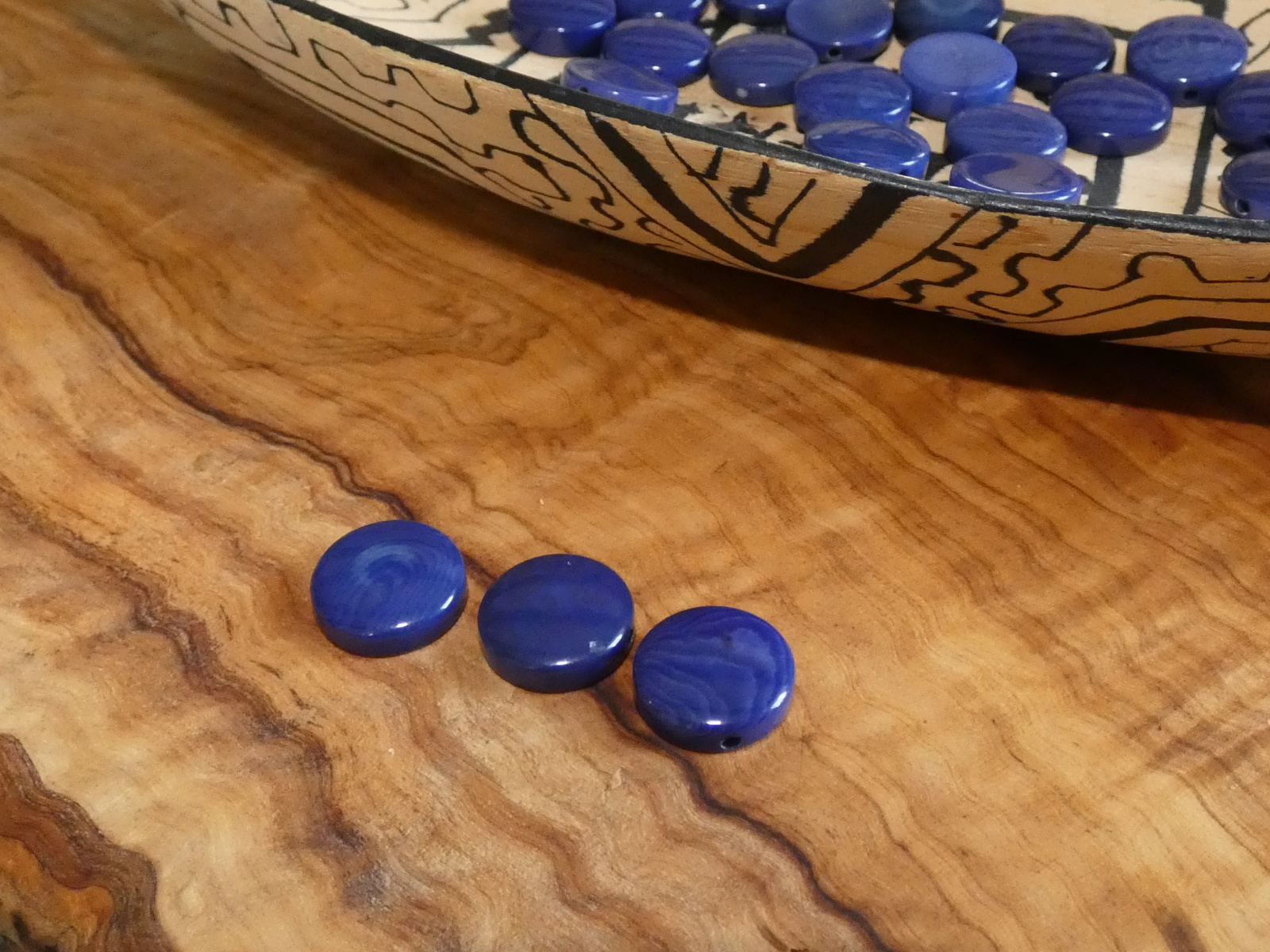 Tagua - placička 12 mm (modrá)