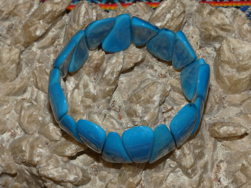 Náramek tagua (kapky, tyrkysové)