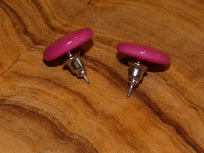 Náušnice tagua (malé, zapichovací, růžové)