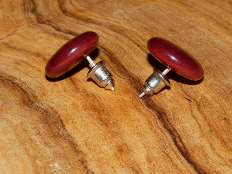 Náušnice tagua (malé, zapichovací,vínové)