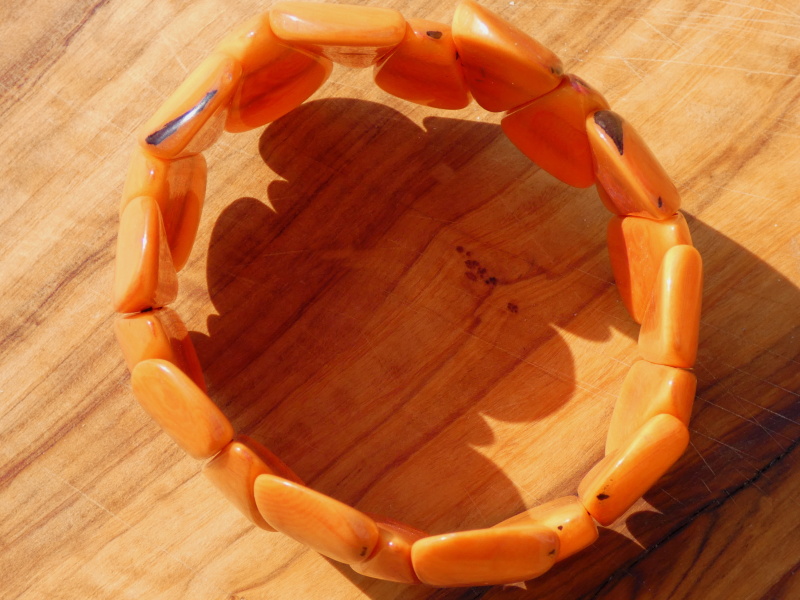 Náramek tagua (kapky, světle oranžové)