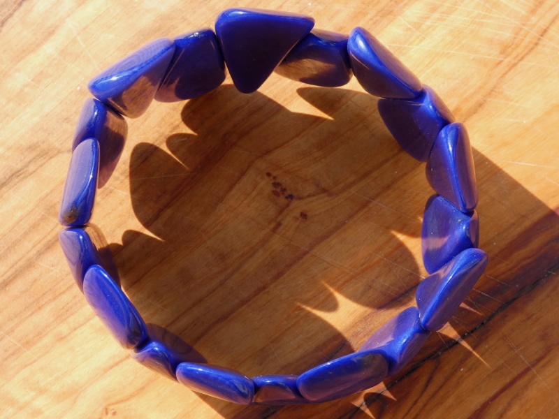 Náramek tagua (kapky, modré)