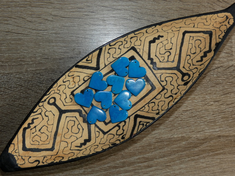 Tagua - srdíčko (malinké, tyrkysové)
