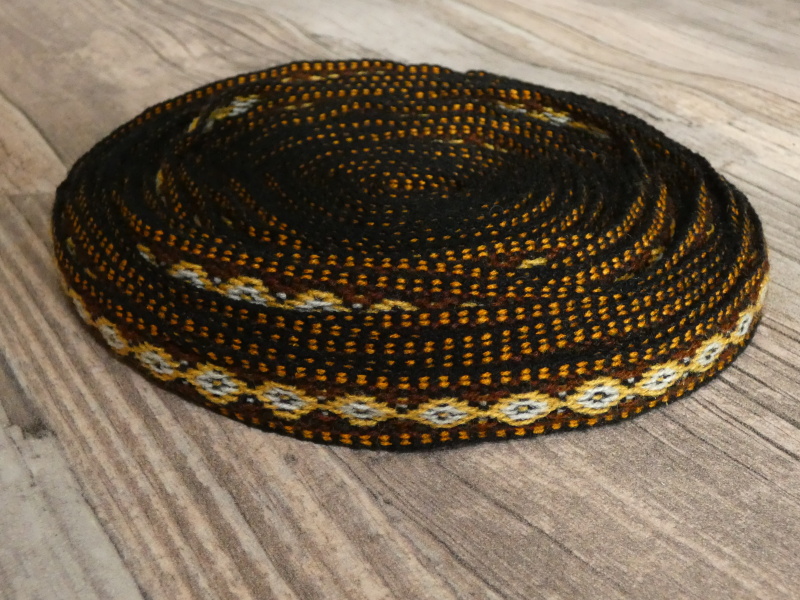 Pásek/lem (černohnědý, 1,5 cm, 1 m)