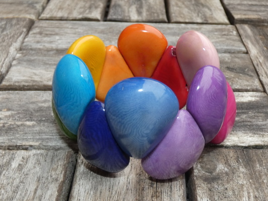 Náramek tagua slzy (duha)