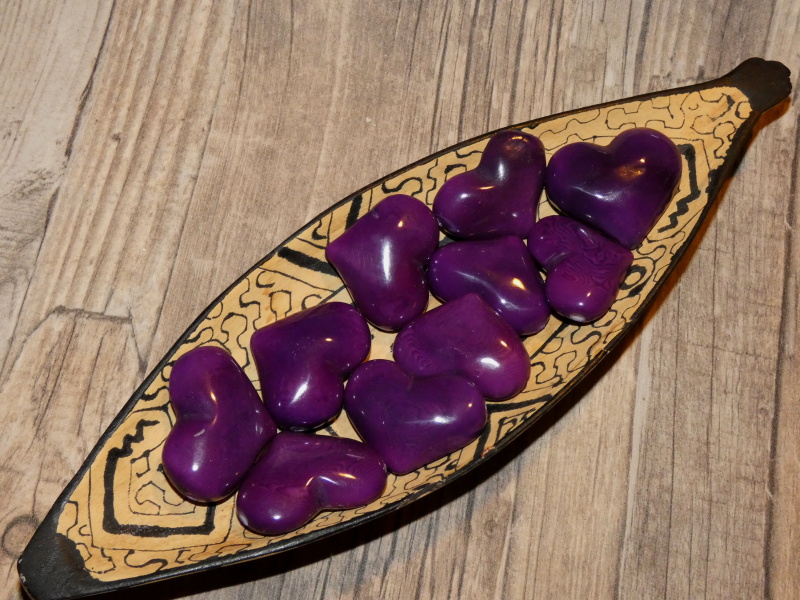 Tagua srdíčko (buclaté, fialové, skrz)