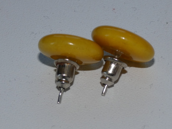 Náušnice tagua (malé, zapichovací, žluté)