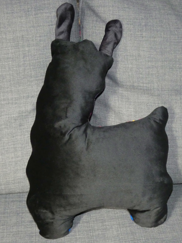 Polštář lama (černý, 35x45 cm)