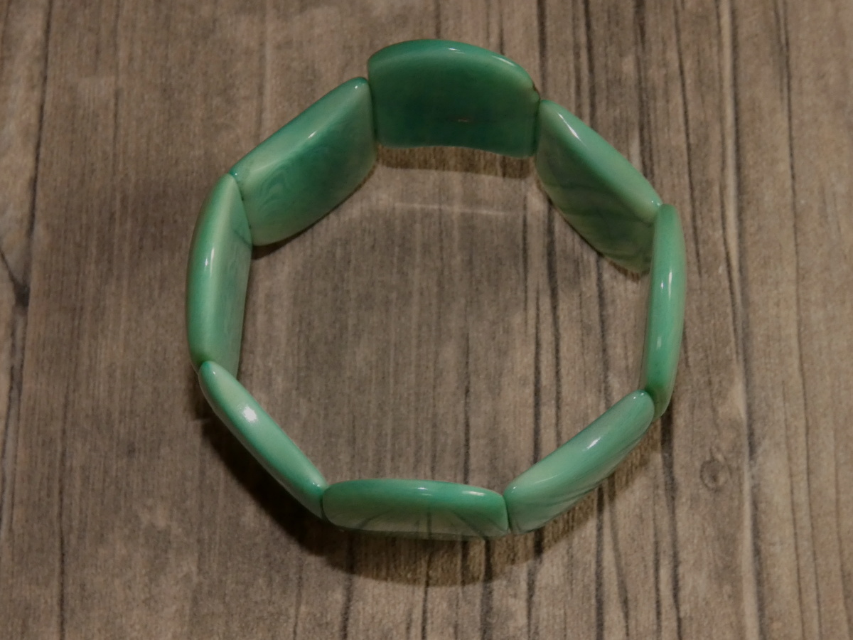 Náramek tagua (aqua, vlnky)