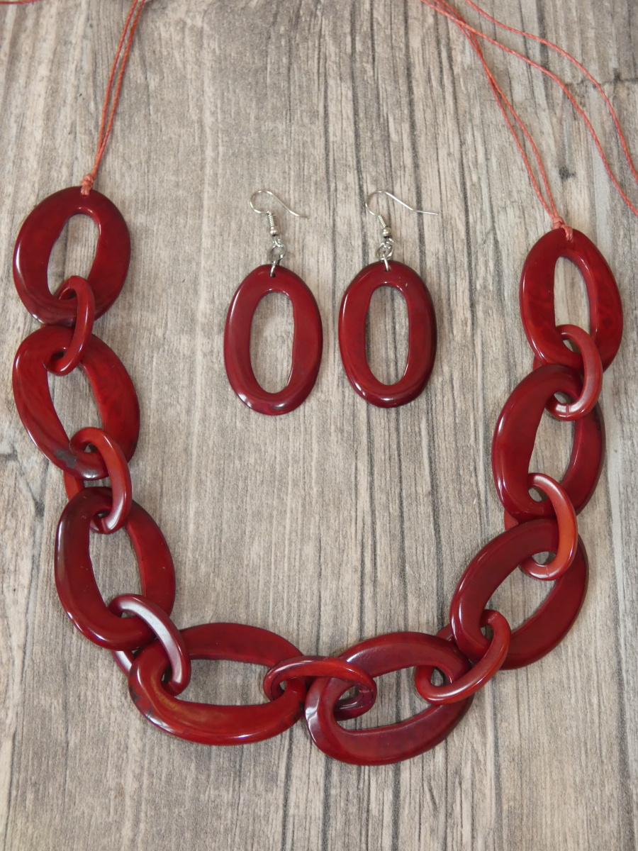 Set náhrdelník a náušnice (tagua I)