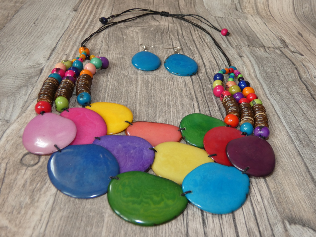 Set náhrdelník a náušnice (tagua IV)