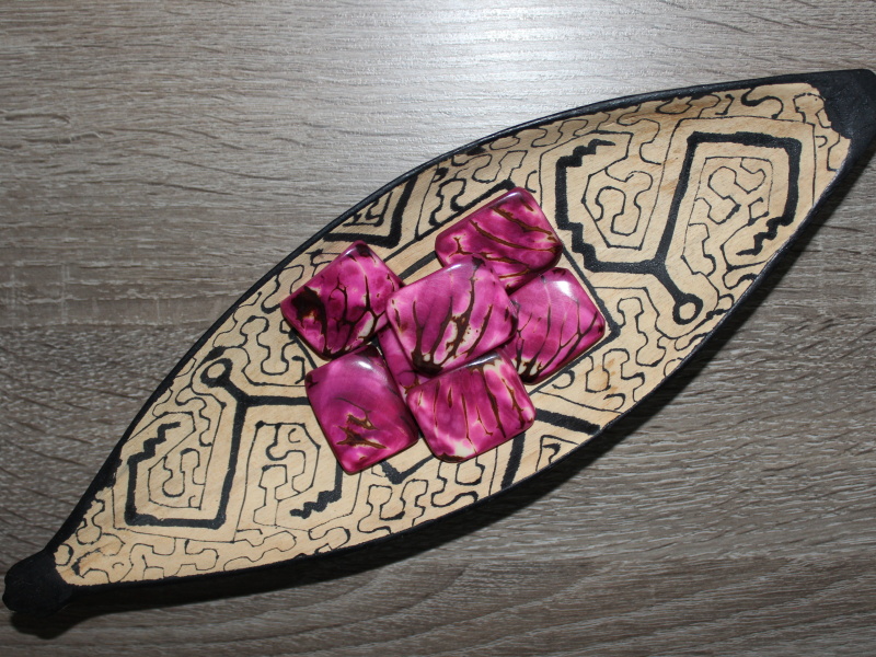 Tagua obdélník (růžový, 2 dírky)