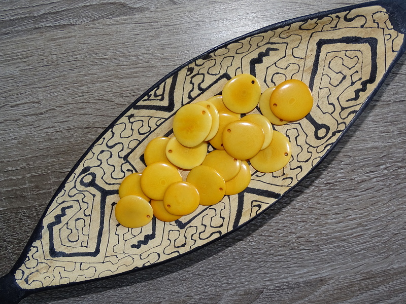 Tagua - plátek (mini, žlutooranžový)