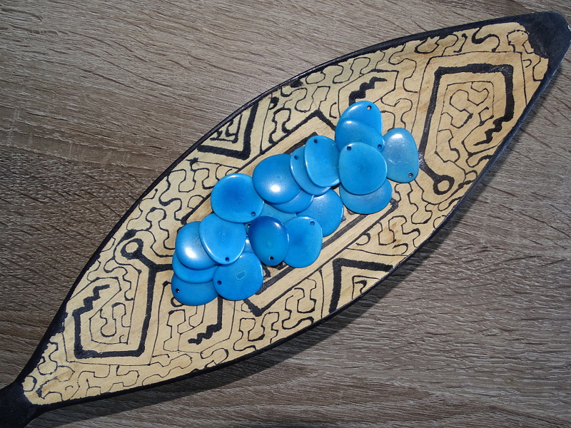 Tagua - plátek (mini, tyrkysový)
