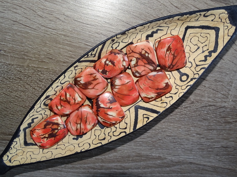 Tagua obdélník (lososový, 2 dírky)