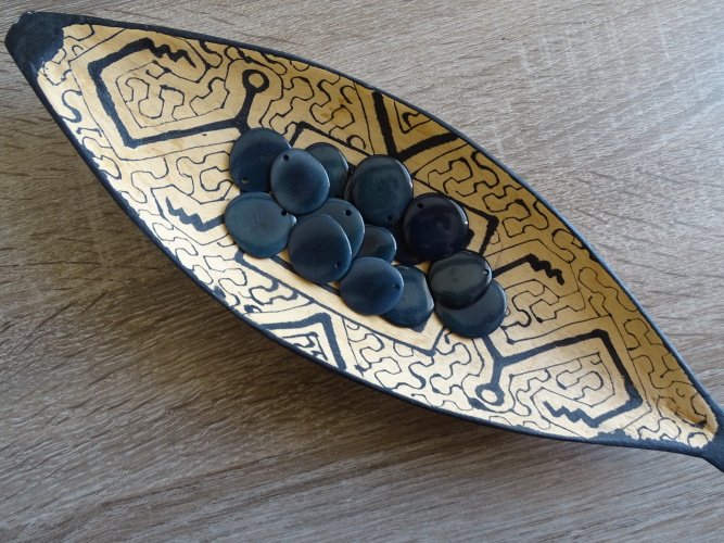 Tagua - plátek (mini, tmavě zelený)