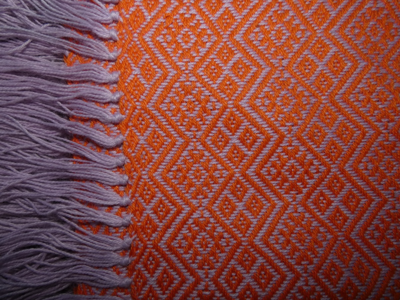 Široký šál (lamí vlna, oranžový)