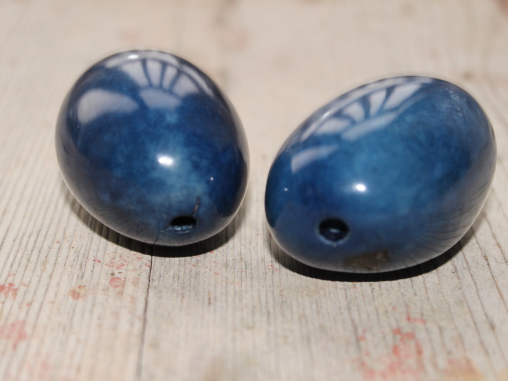 Dekorační semena tagua - velká (modrá)