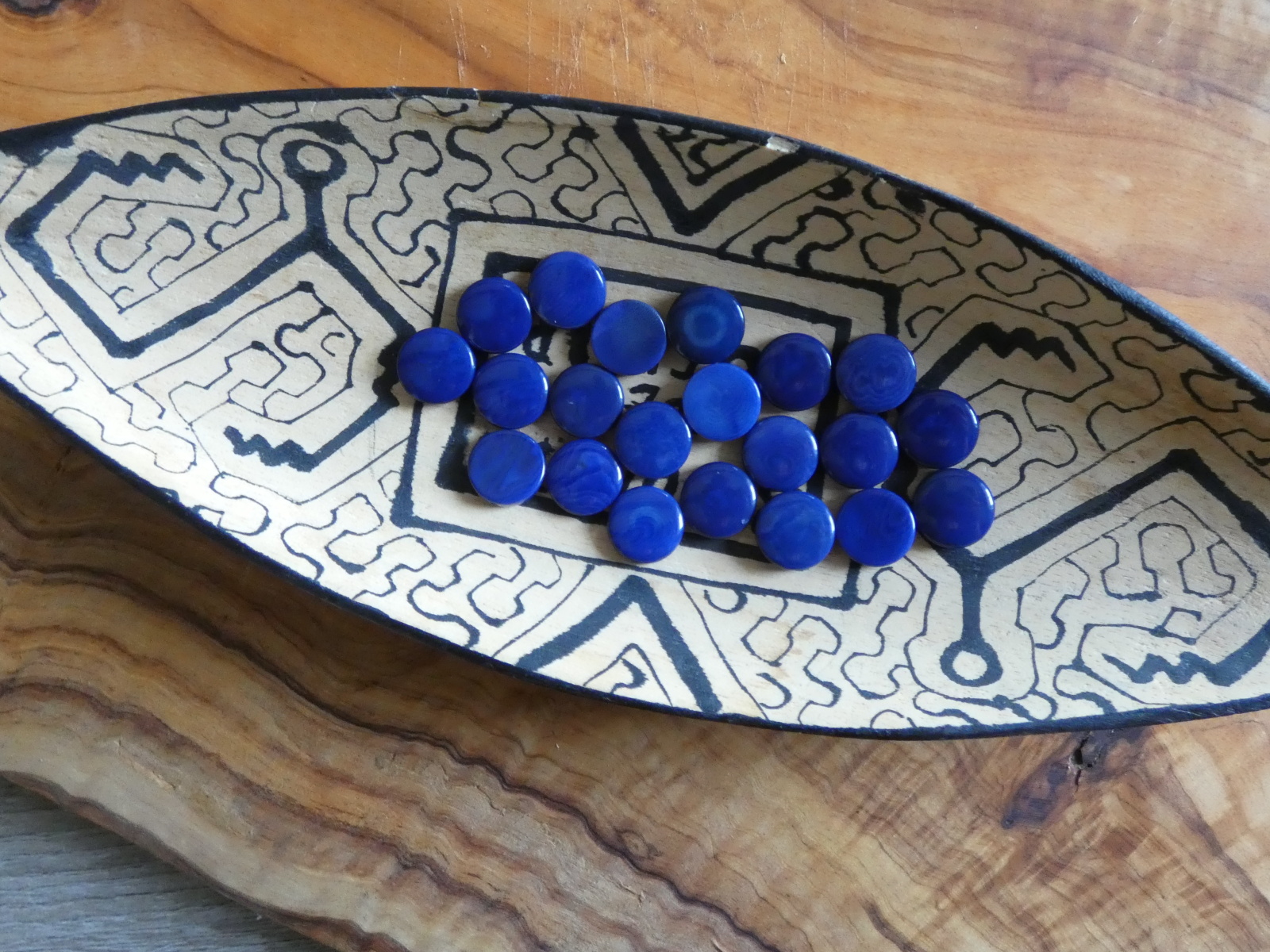 Tagua - placička 12 mm (modrá)