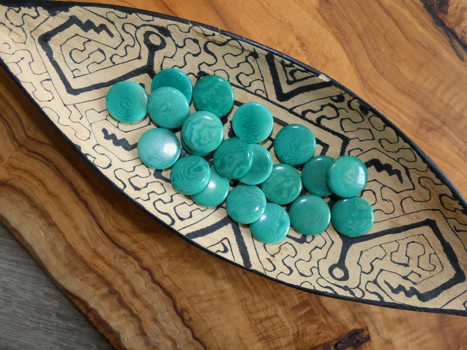 Tagua - placička 18 mm (aqua)