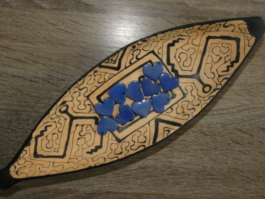 Tagua - srdíčko (malinké, světle modré)