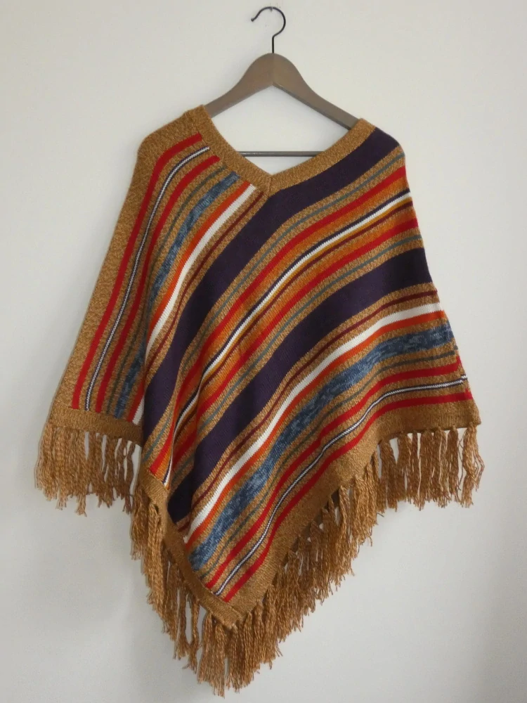 Pončo (50% lamí vlna, barevné)
