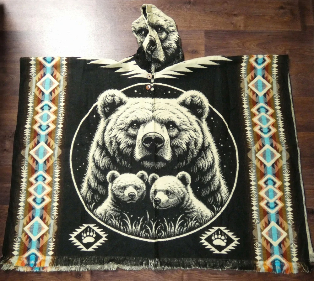 Pončo (lamí vlna, Ekvádor, medvěd I)