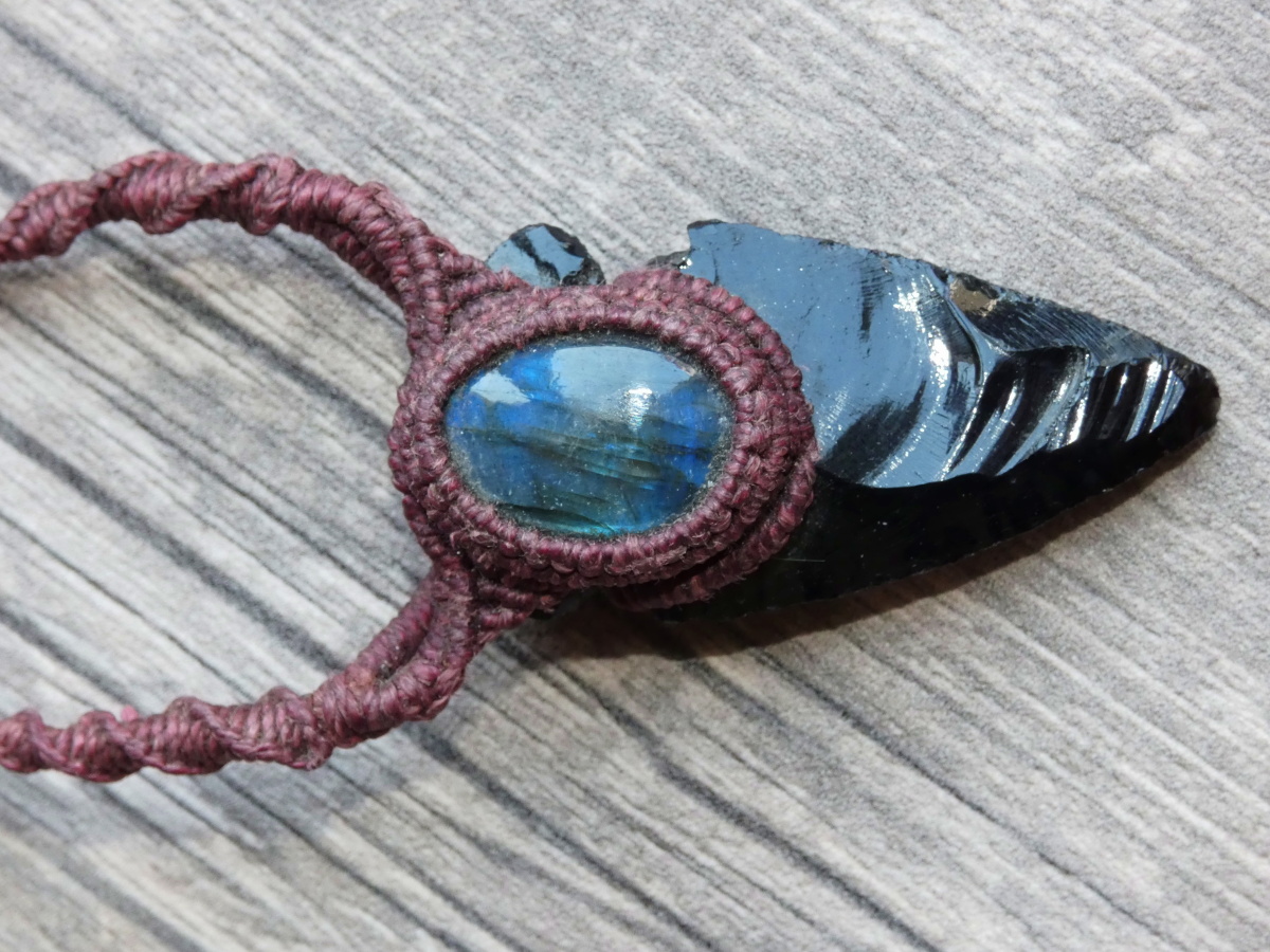 Náhrdelník (obsidián a labradorit)