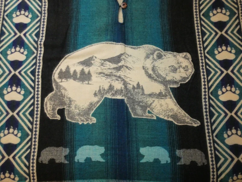 Pončo (lamí vlna, Ekvádor, medvěd II)