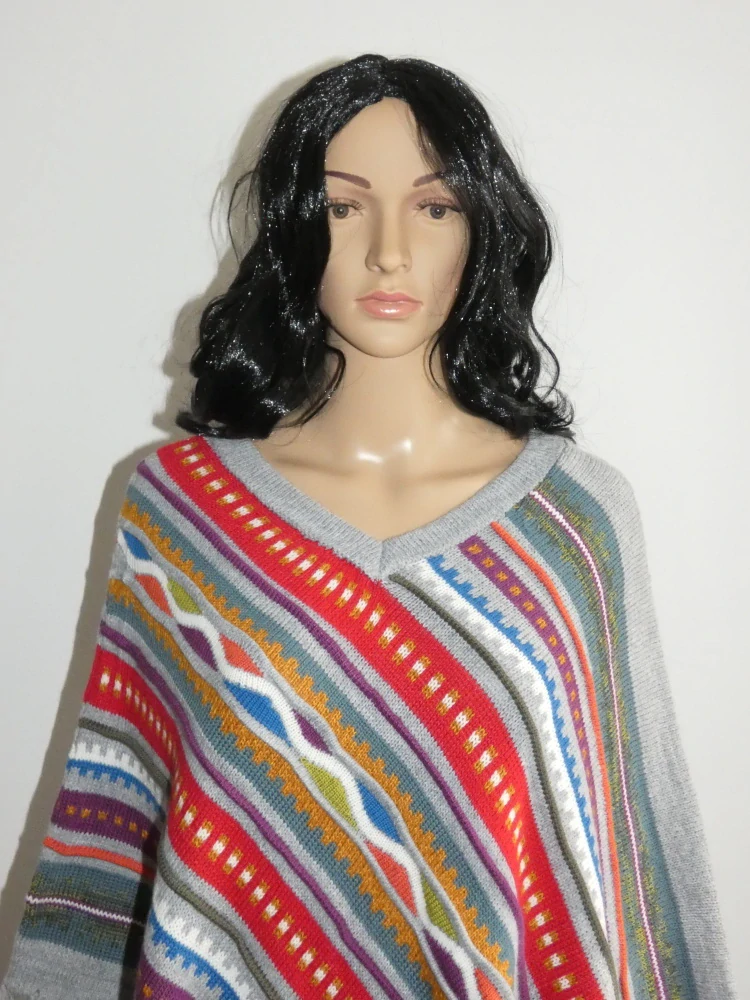 Pončo (50% lamí vlna, šedé)