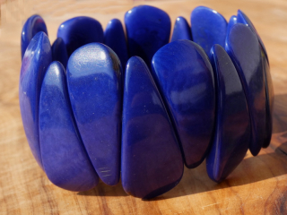 Náramek tagua (kapky, modré)