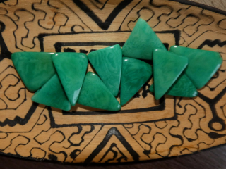 Tagua trojúhelník (dvě dírky, aqua)