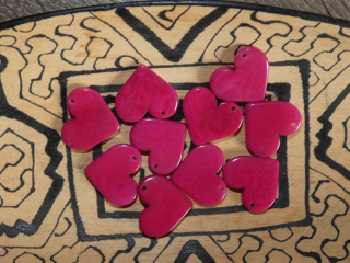 Tagua - srdíčko (malinké, růžové)