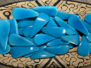 Tagua slza (dvě dírky, tyrkysová)