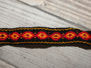 Pásek/lem (černooranžový II, 1,5 cm, 1 m)