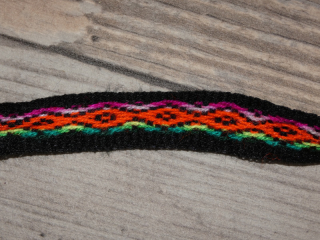 Pásek/lem (černooranžový I, 1,5 cm, 1 m)