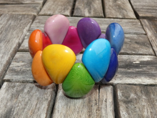 Náramek tagua slzy (duha)