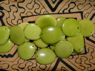 Tagua - plátek (mini, světle zelený)