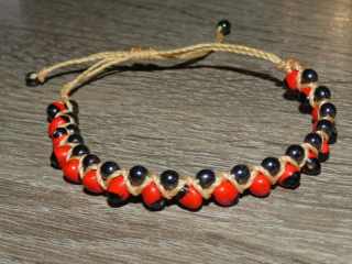 Náramek hematit + huayruro