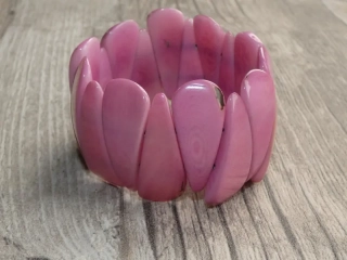 Náramek tagua (kapky, světle růžové)