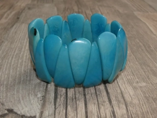 Náramek tagua (kapky, bledě modré)