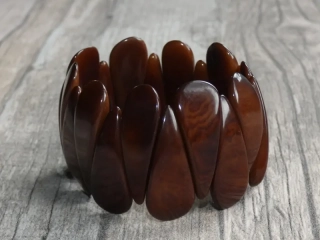 Náramek tagua (kapky, hnědý)