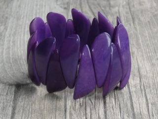 Náramek tagua (úlomky, fialové)