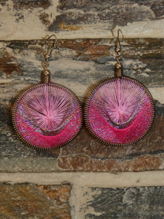 Náušnice kolo (růžové I)