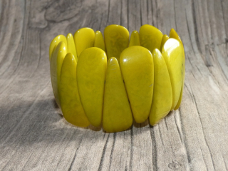 Náramek tagua (kapky, světle zelený)