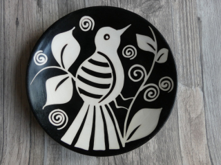 Dekorativní talíř střední (ptáček, 20 cm)